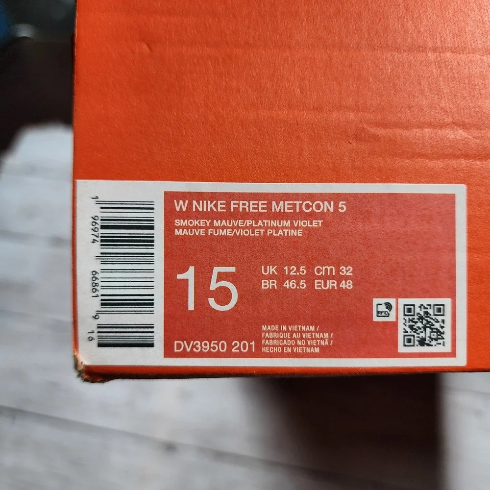 Sz 15 WMNS (M 13.5) NIKE Free Metcon 5 Smokey Mauve Platinum DV3950-201‎ New